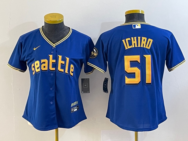 Women's Seattle Mariners Ichiro Suzuki Royal 2023 City Connect Replica Player Jersey