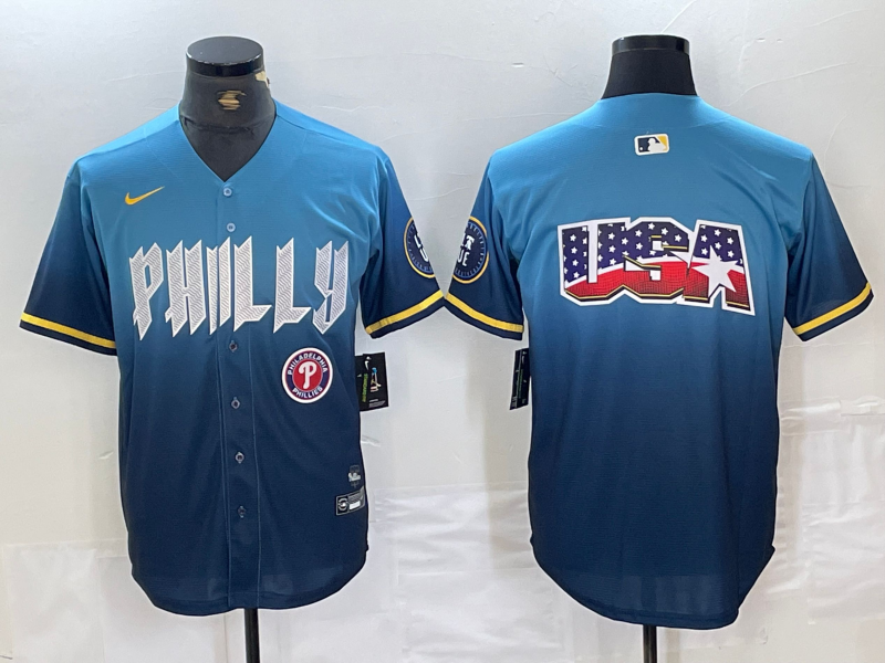 Men's Philadelphia Phillies Blue 2024 City Connect Player Jersey
