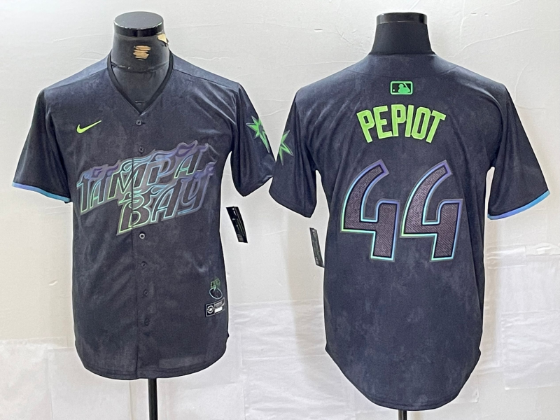Men's Ryan Pepiot Tampa Bay Rays Charcoal 2024 City Connect Player Jersey