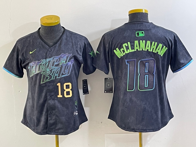 Women's Shane McClanahan Tampa Bay Rays Charcoal 2024 City Connect Player Jersey