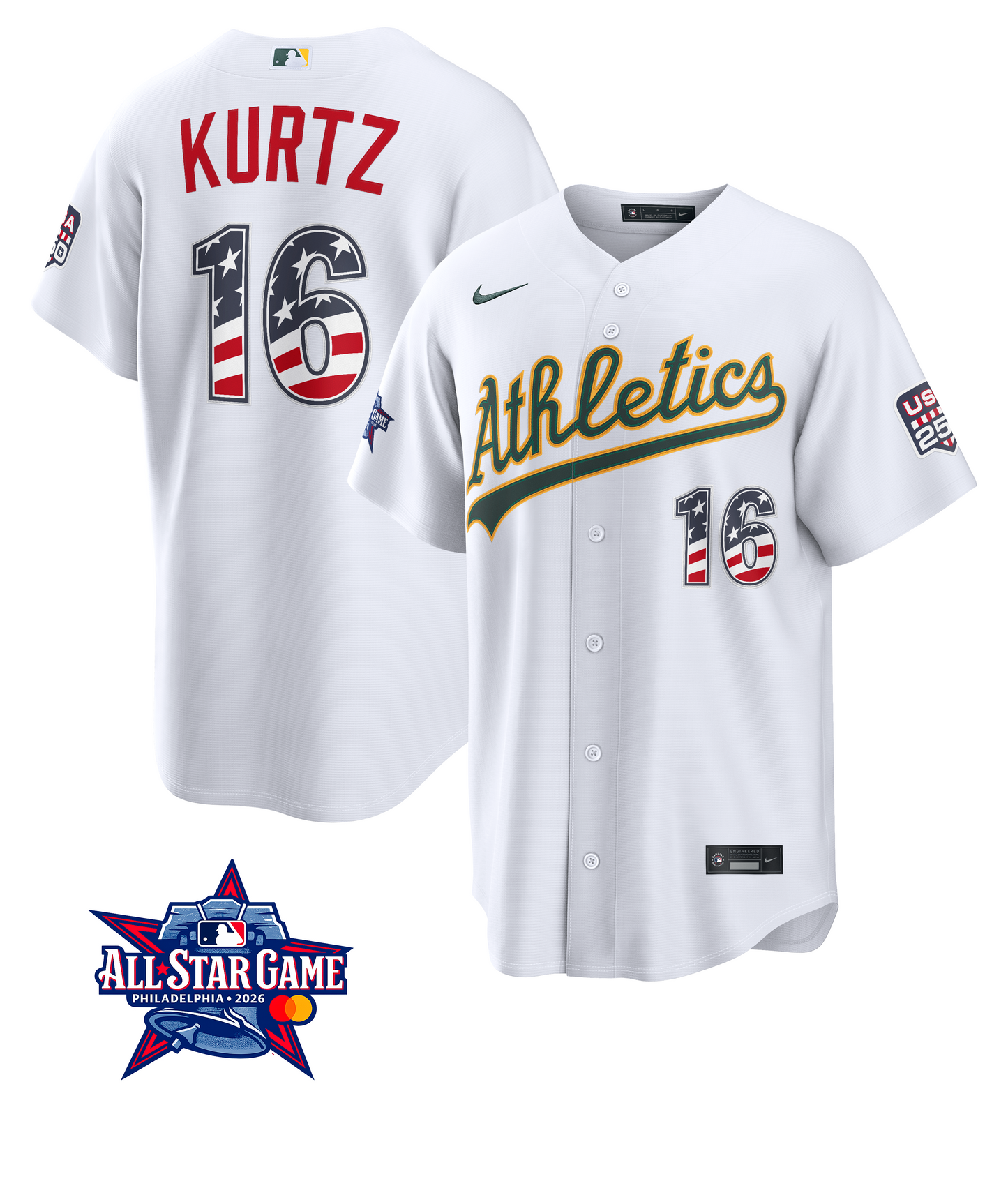 Men's Athletics Nick Kurtz 2026 All-Star Edition Stars & Stripes Home Jersey