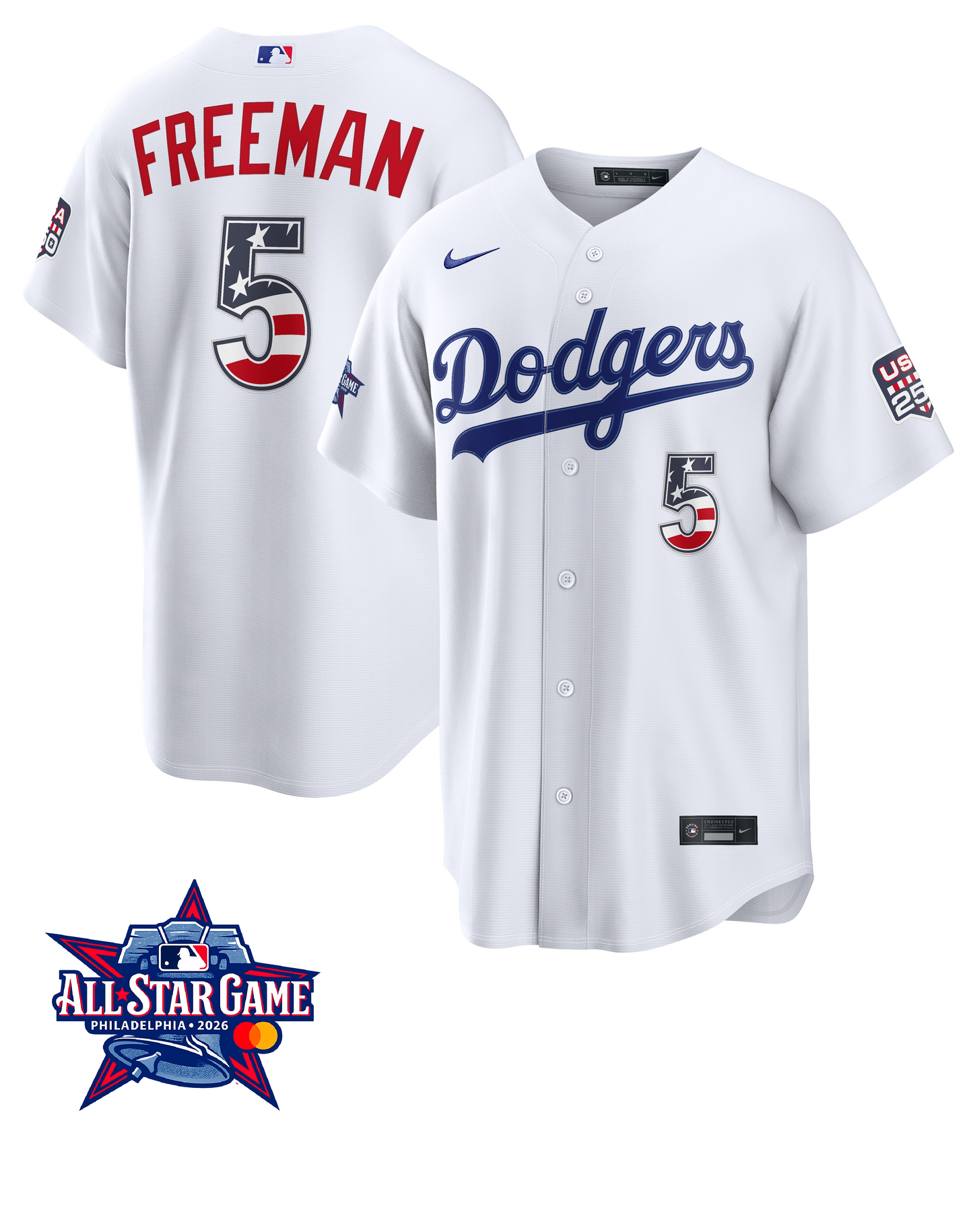 Men's Los Angeles Dodgers Freddie Freeman 2026 All-Star Edition Stars & Stripes Home Jersey