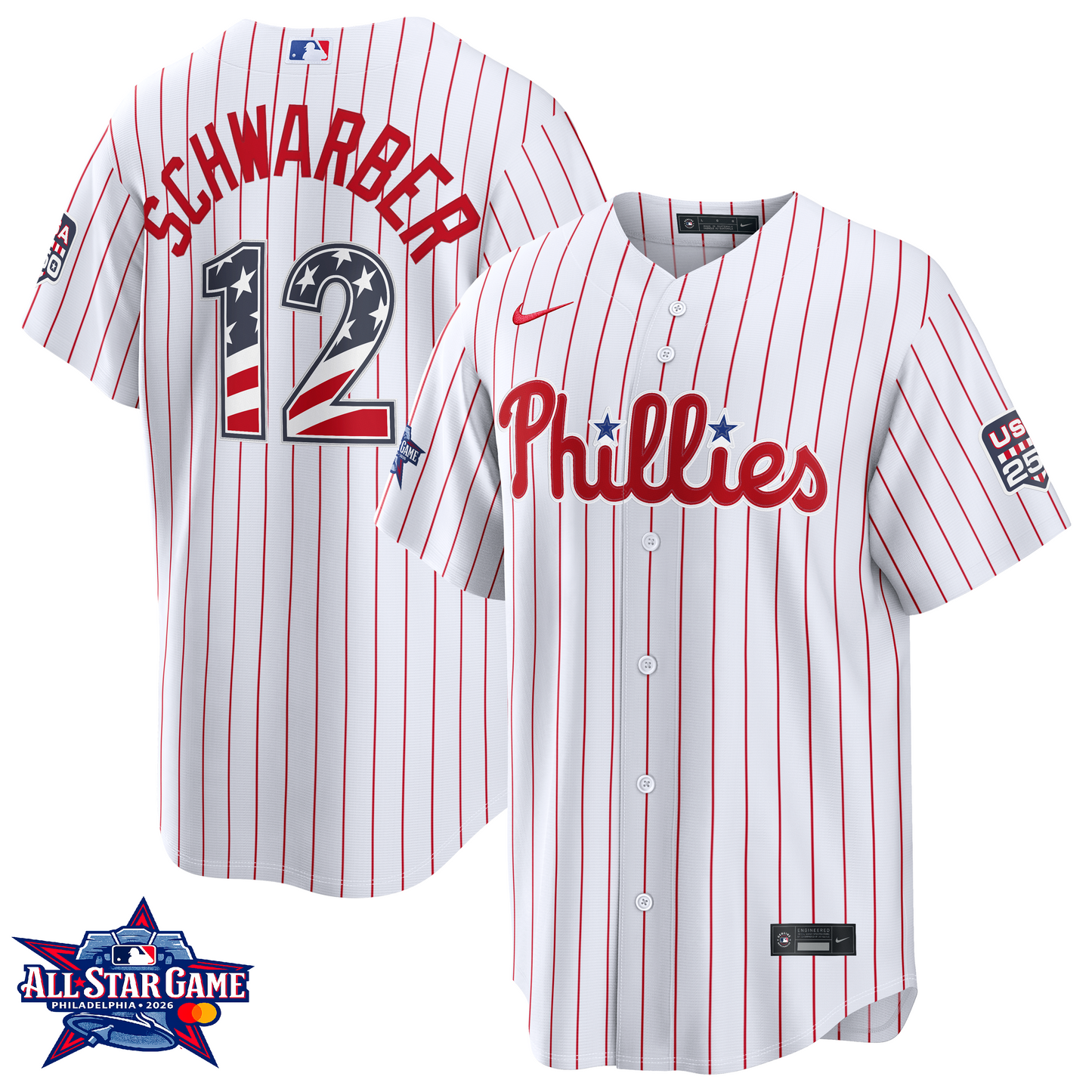 Men's Philadelphia Phillies Kyle Schwarber 2026 All-Star Edition Stars & Stripes Jersey