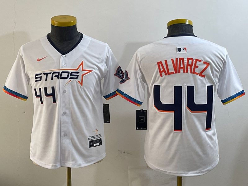 YOUTH Houston Astros Yordan Alvarez White 2025 City Connect Player Jersey