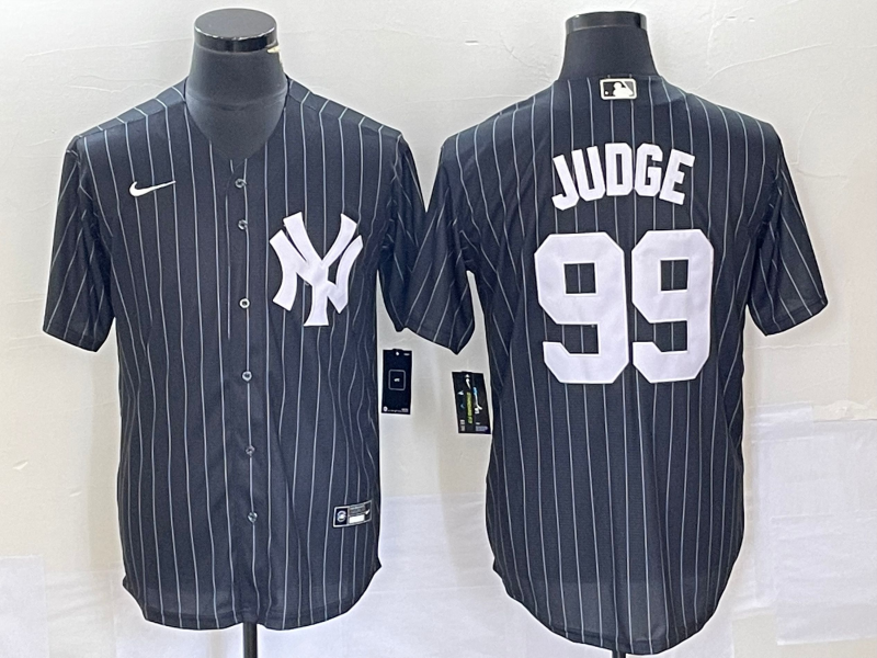Men's Player Aaron Judge New York Yankees Black Pinstripes Player Jersey