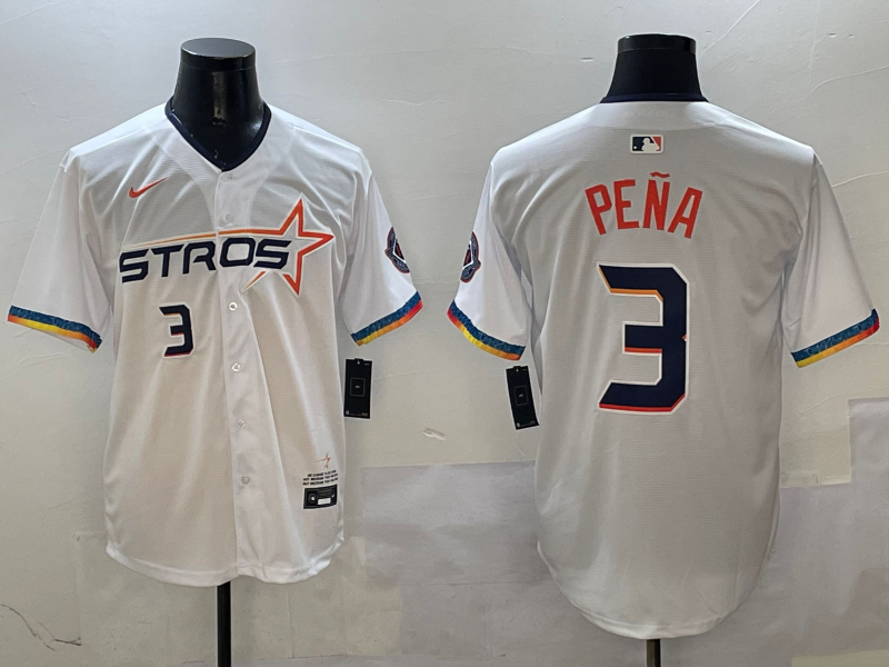 Men's Houston Astros Jeremy Peña White 2025 City Connect Player Jersey