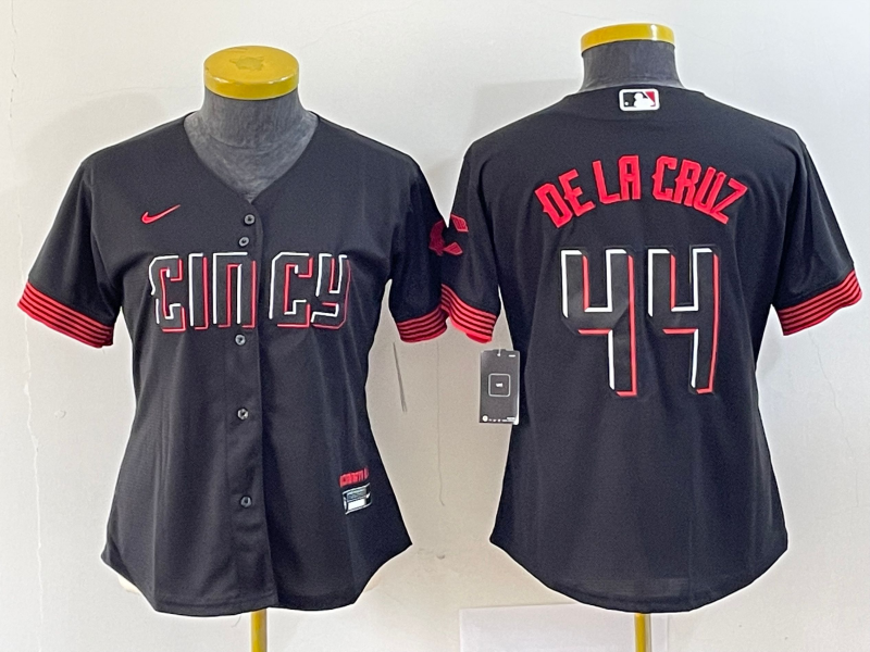 Women's Cincinnati Reds Elly De La Cruz Black 2023 City Connect Replica Player Jersey