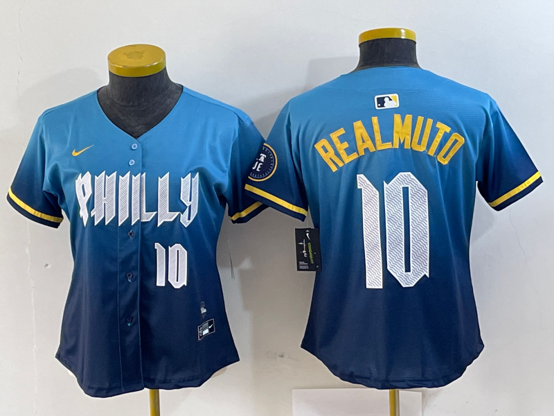 WOMEN J.T. Realmuto Philadelphia Phillies Blue 2024 City Connect Player Jersey