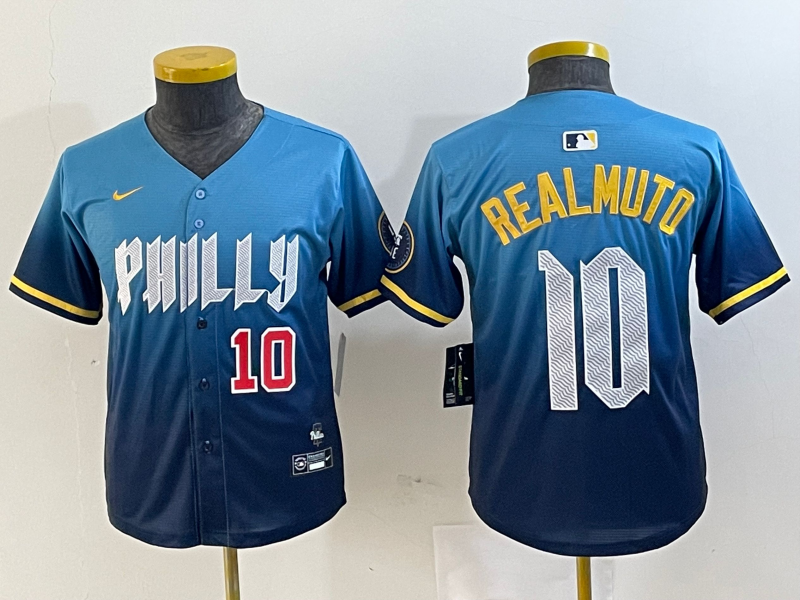 YOUTH J.T. Realmuto Philadelphia Phillies Blue 2024 City Connect Player Jersey