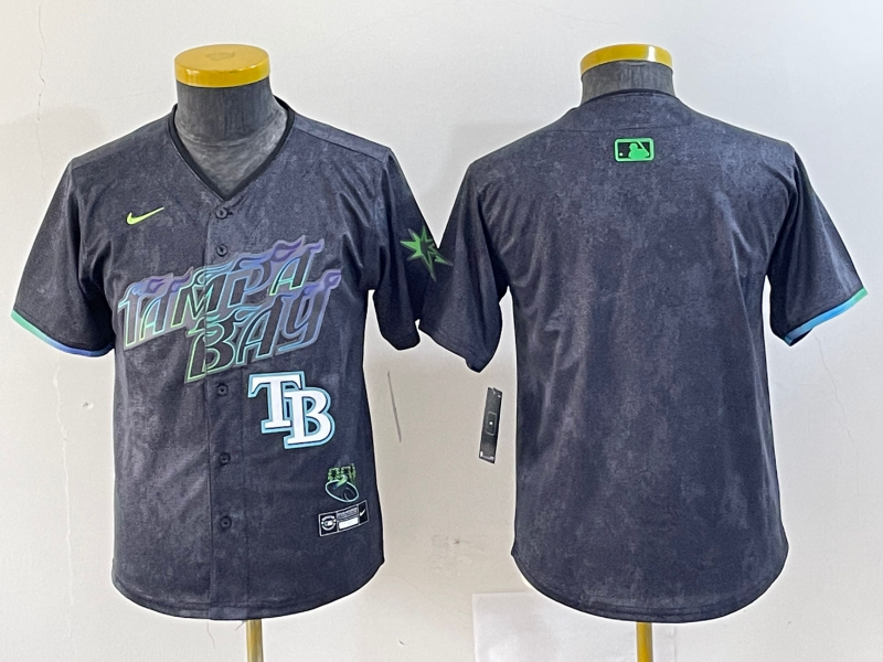 YOUTH Tampa Bay Rays Charcoal 2024 City Connect Jersey