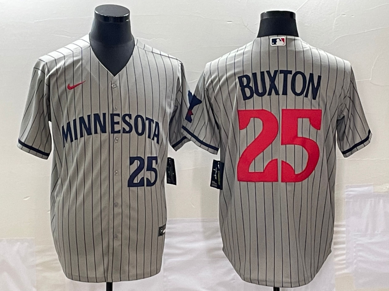 Men's Minnesota Twins Byron Buxton Gray Road Replica Jersey