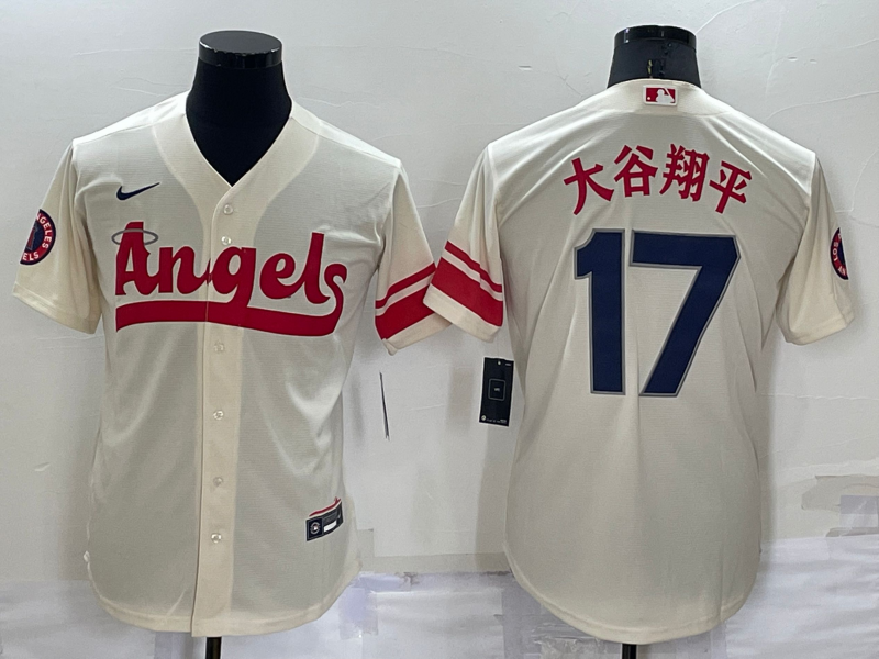 Men's Shohei Ohtani Los Angeles Angels Cream 2022 City Connect Player Jersey