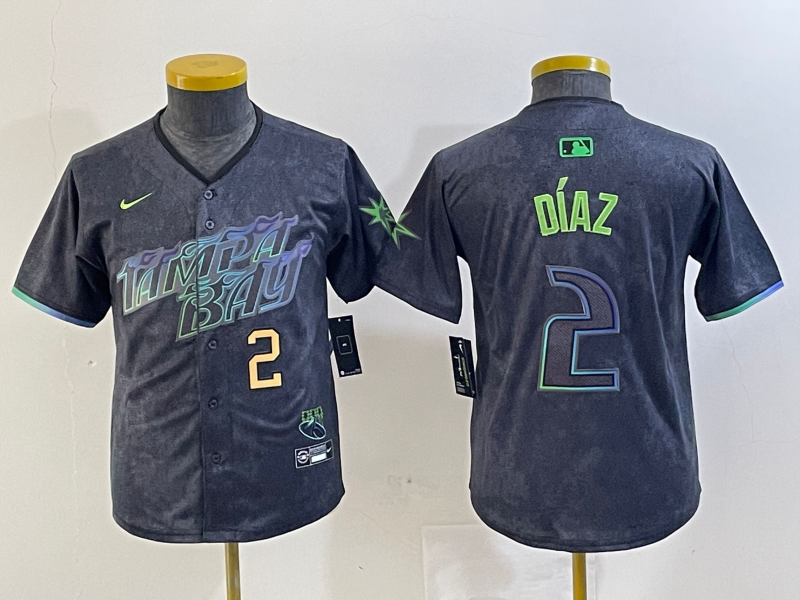 YOUTH YANDY DIAZ Tampa Bay Rays Charcoal 2024 City Connect Player Jersey