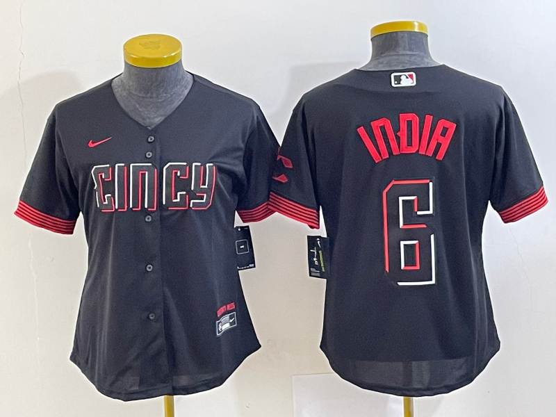 Women's Cincinnati Reds Jonathan India Black 2023 City Connect Replica Player Jersey