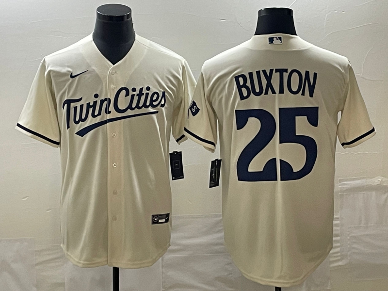 Men's Minnesota Twins Byron Buxton Cream Replica Jersey