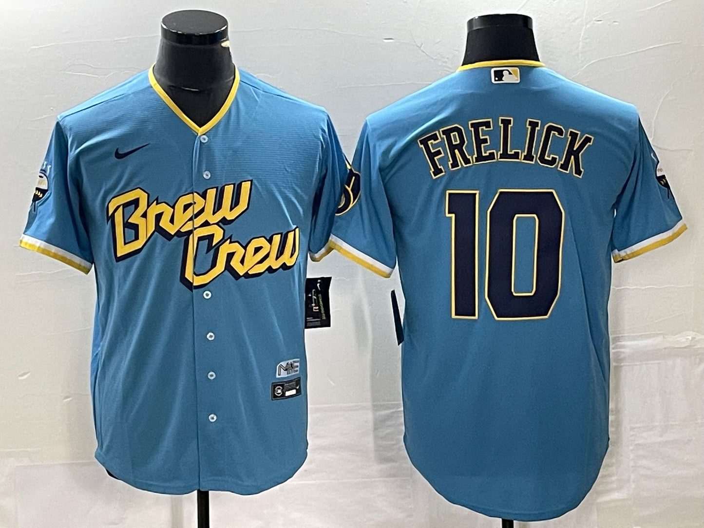 Men's Sal Frelick Milwaukee Brewers Powder Blue 2022 City Connect Replica Player Jersey
