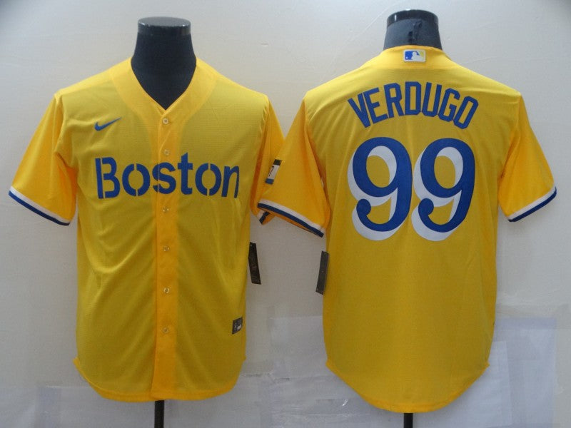 Men's Boston Red Sox Alex Verdugo Gold City Connect Jersey