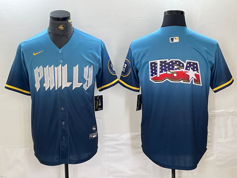 Men's Philadelphia Phillies Blue 2024 City Connect Player Jersey