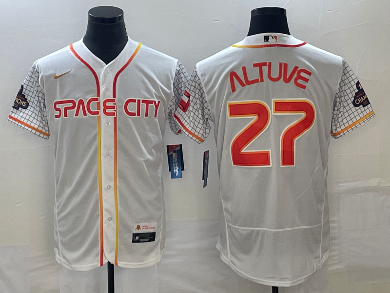 Men's Jose Altuve #27 Houston Astros White 2022 City Connect Jersey