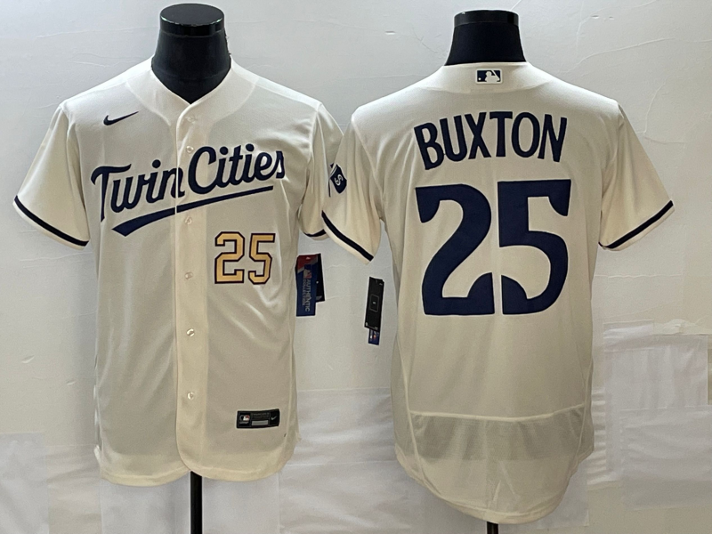 Men's Minnesota Twins Byron Buxton Cream Authentic Jersey