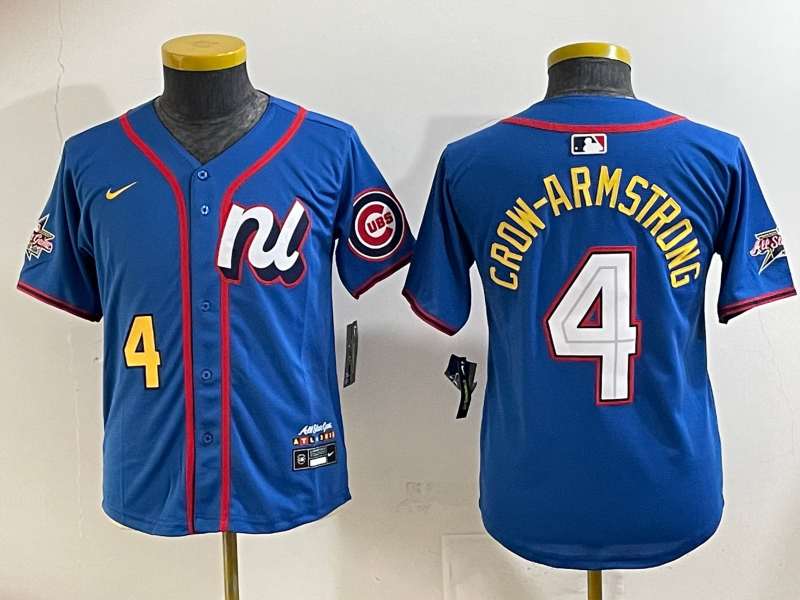 Youth National League Pete Crow-Armstrong Blue 2025 All-Star Jersey