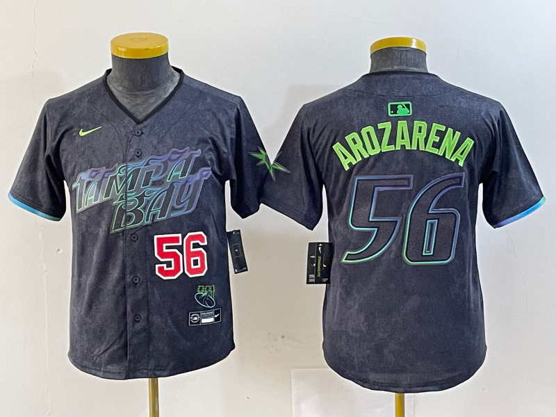 YOUTH Randy Arozarena Tampa Bay Rays Charcoal 2024 City Connect Player Jersey