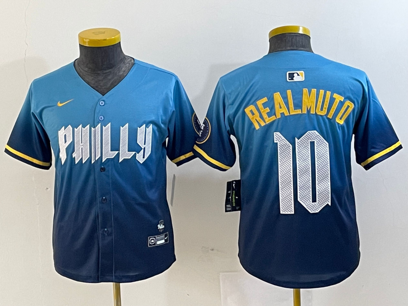 YOUTH J.T. Realmuto Philadelphia Phillies Blue 2024 City Connect Player Jersey