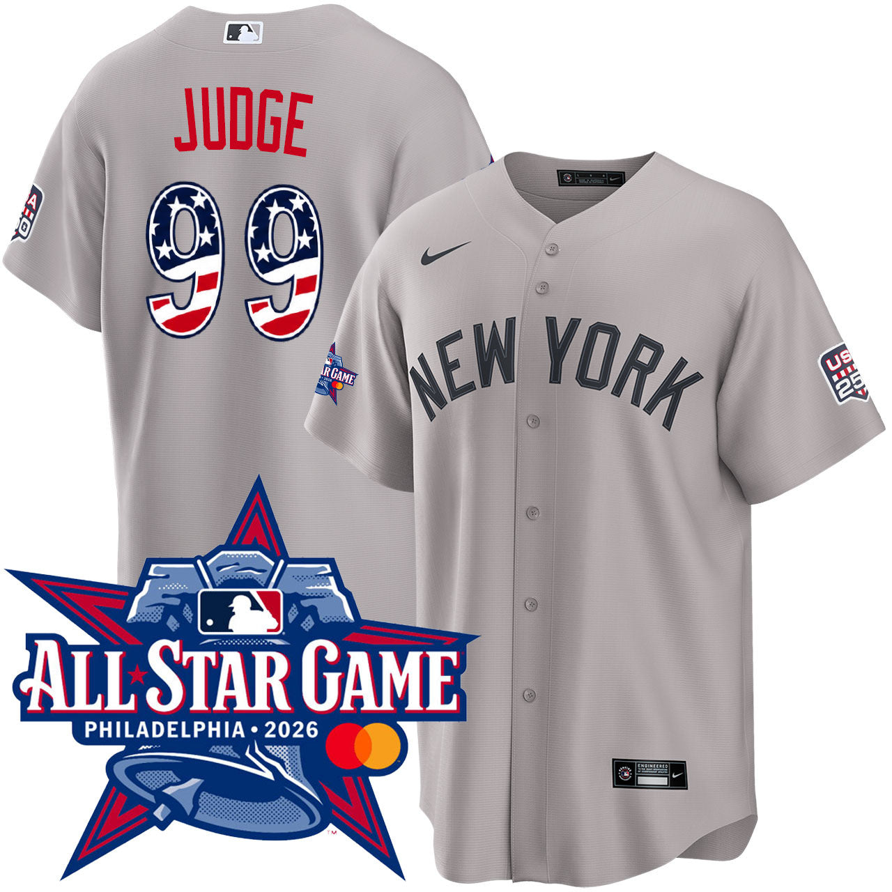 Men's Aaron Judge New York Yankees 2026 All-Star Edition Stars & Stripes Road Jersey