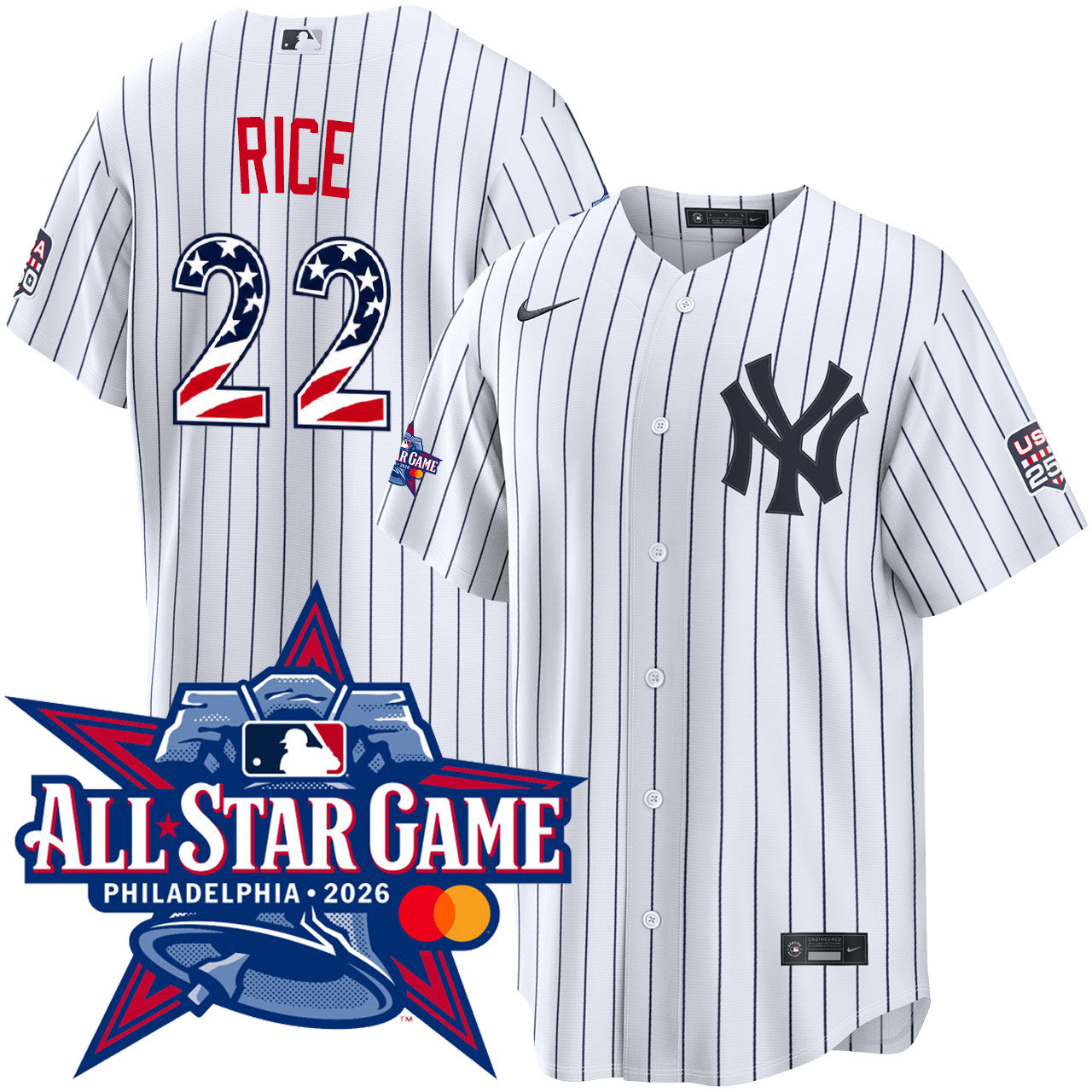 Men's Ben Rice New York Yankees 2026 All-Star Edition Stars & Stripes Home Jersey