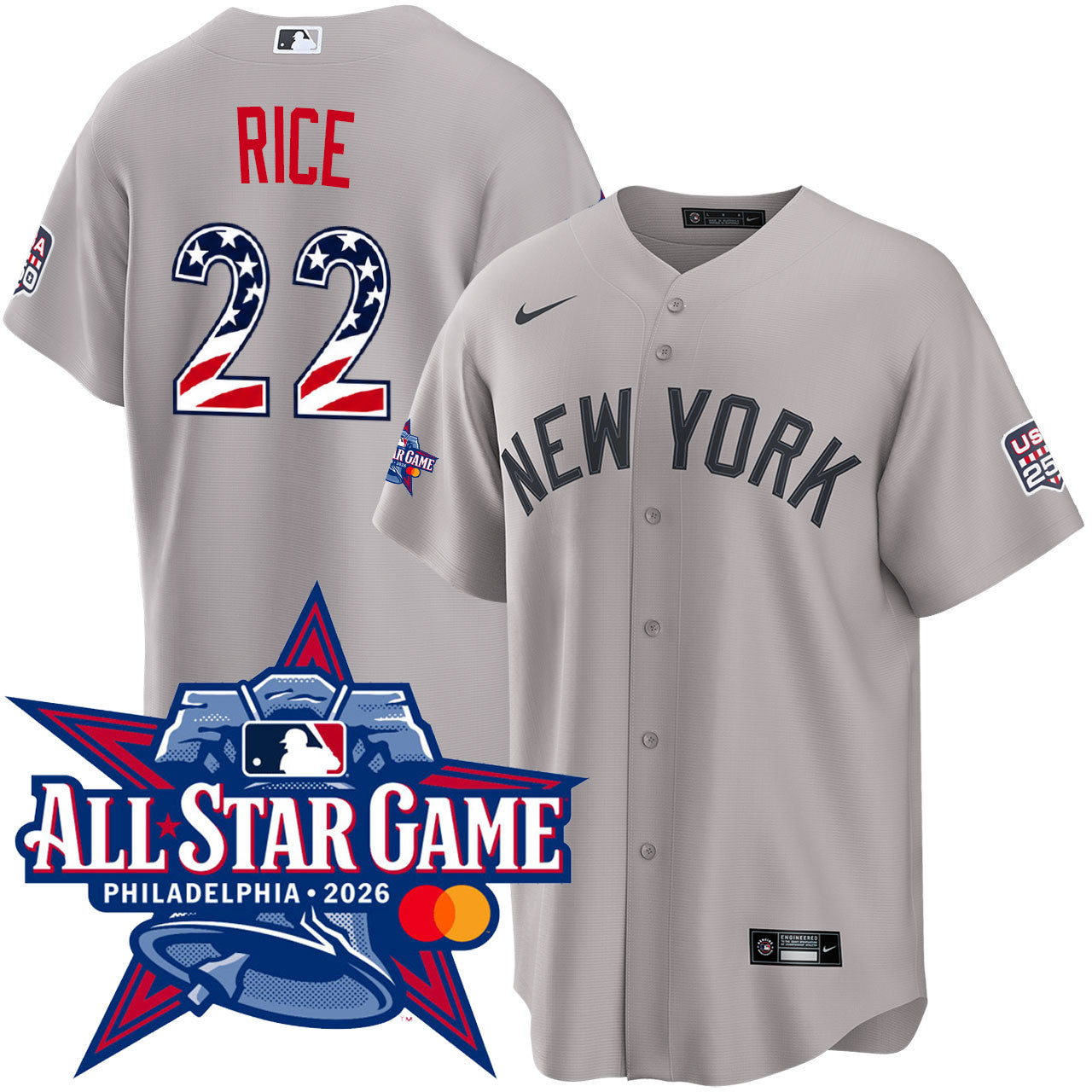 Men's Ben Rice New York Yankees 2026 All-Star Edition Stars & Stripes Road Jersey