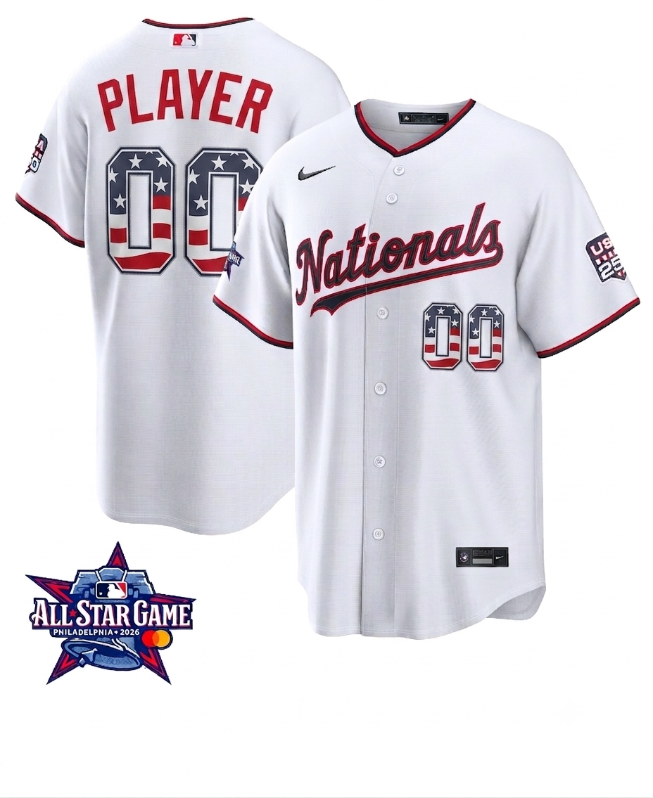 Men's Washington Nationals 2026 All-Star Edition Stars & Stripes Home CUSTOM Jersey