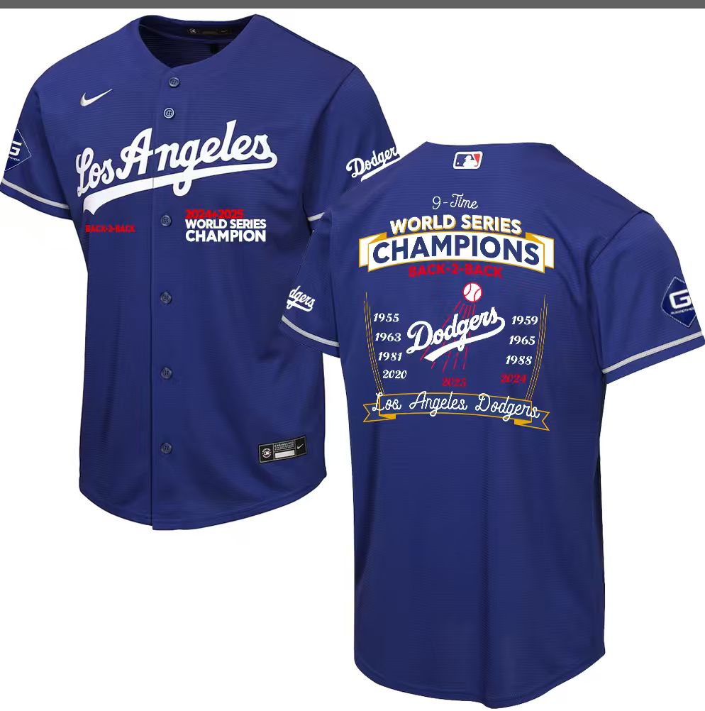 Men's Los Angeles Dodgers Blue ALL World Series Champions 2026 Road Jersey