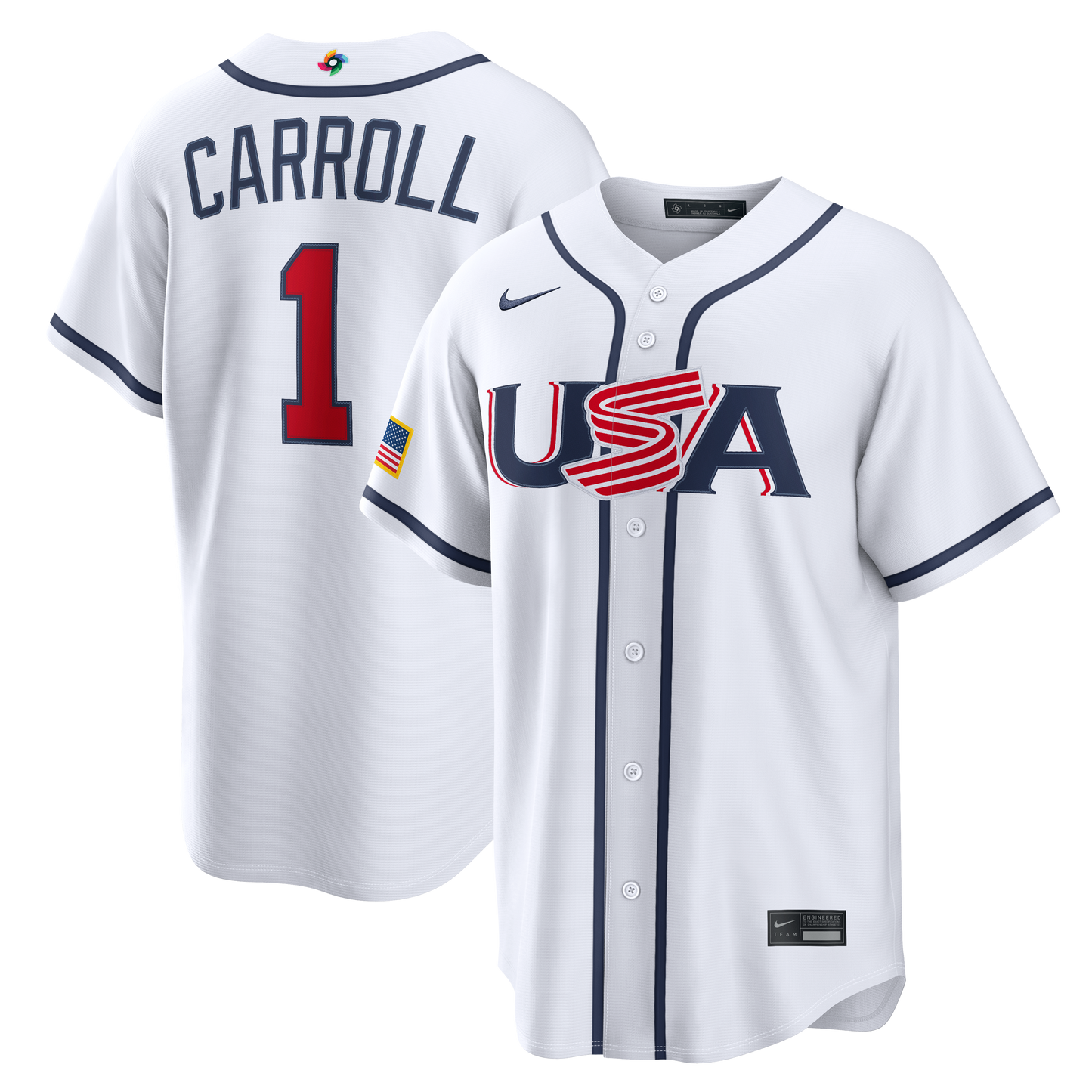 Men's Corbin Carroll White USA 2026 Baseball World Baseball Classic Jersey