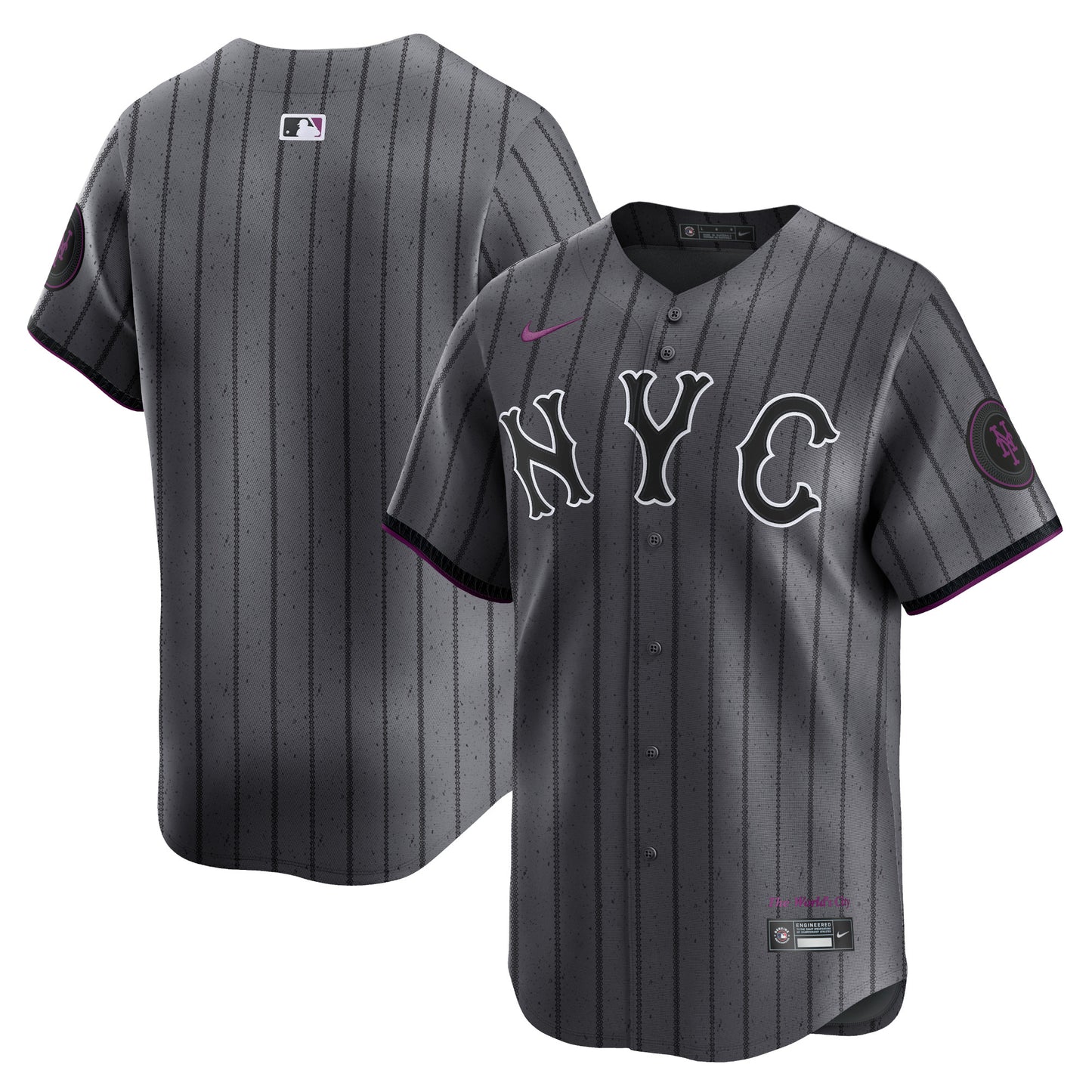 Men's New York Mets Graphite 2024 City Connect Player Jersey - CUSTOM
