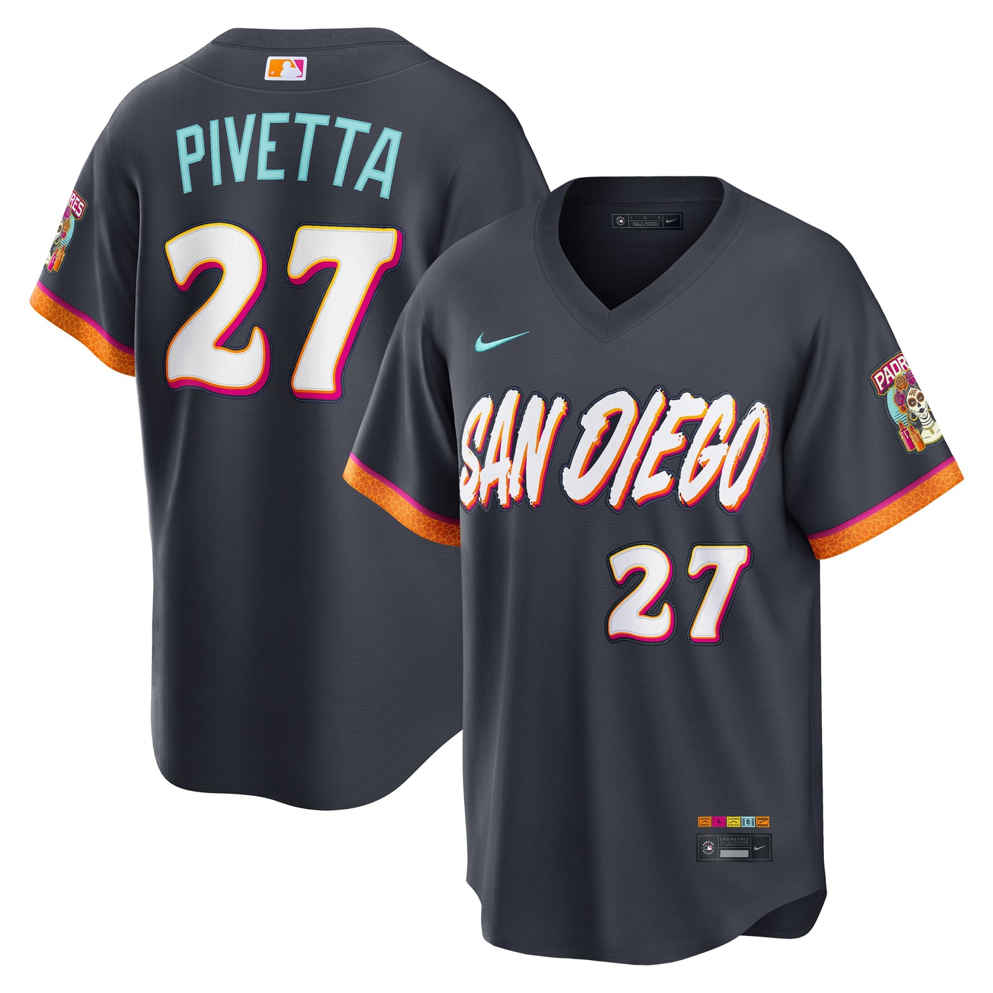 Men's San Diego Padres Nick Pivetta Obsidian 2026 City Connect Stadium Jersey