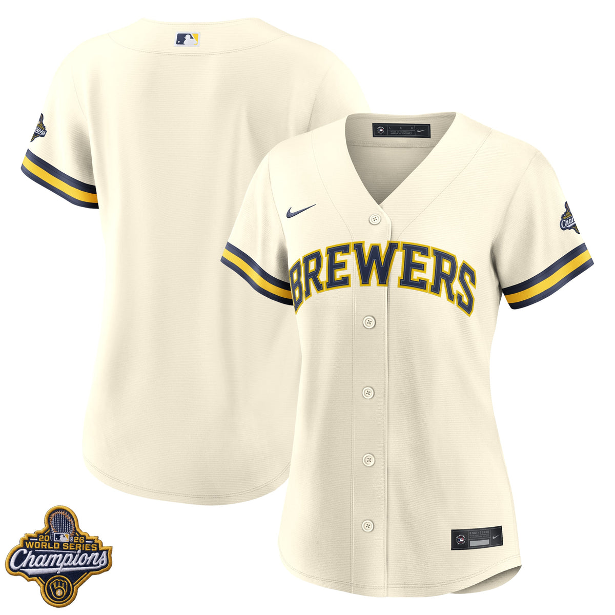 Women's Milwaukee Brewers 2026 World Series Champions Home Jersey