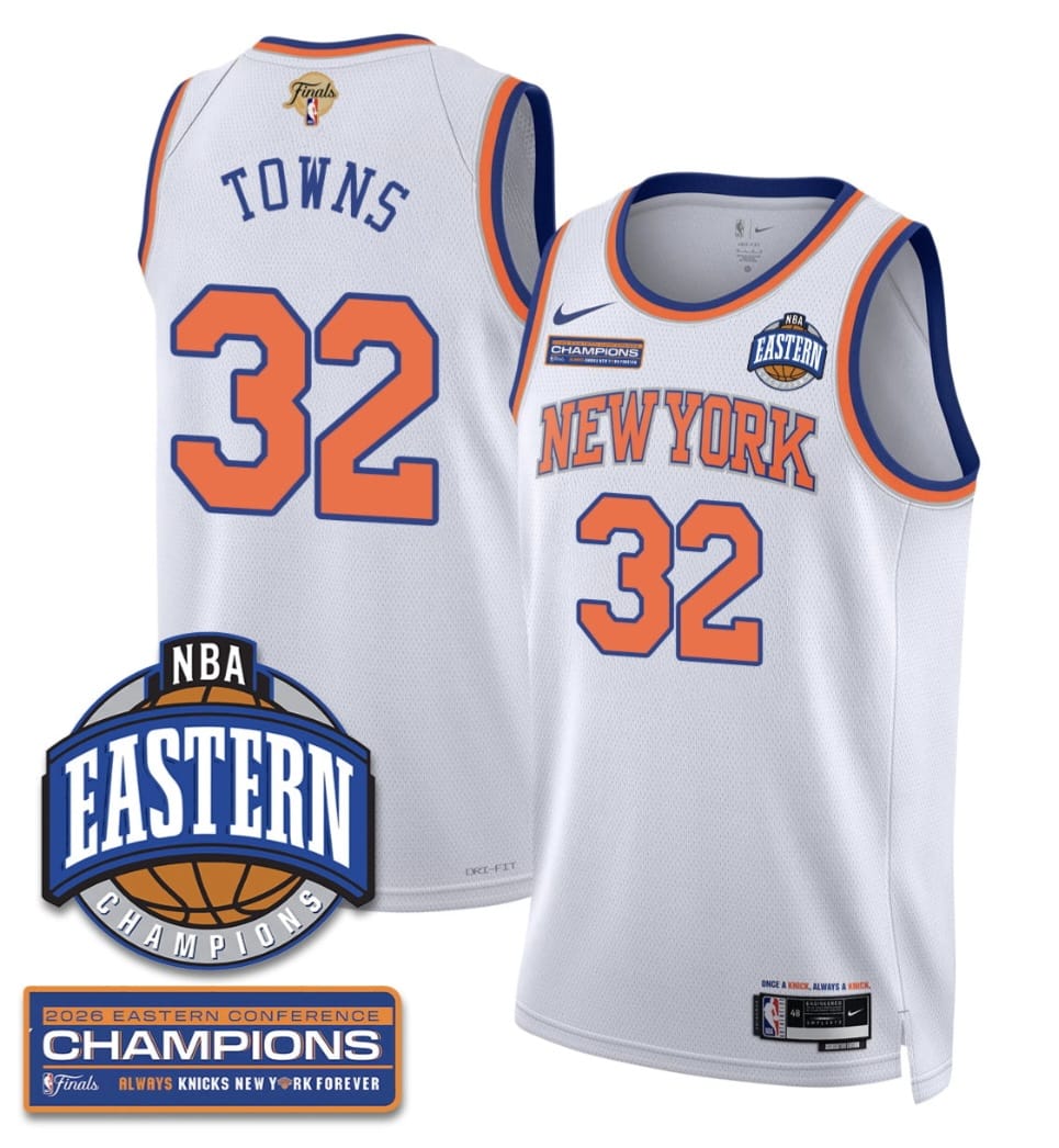 Men's NY Knicks K.A. Towns White jersey