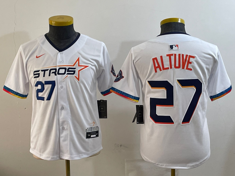 YOUTH Houston Astros Jose Altuve White 2025 City Connect Player Jersey