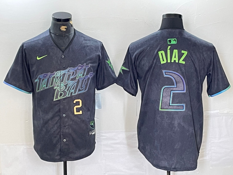 Men's YANDY DIAZ Tampa Bay Rays Charcoal 2024 City Connect Player Jersey