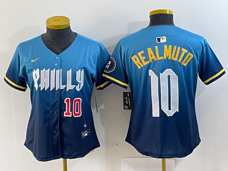 WOMEN J.T. Realmuto Philadelphia Phillies Blue 2024 City Connect Player Jersey