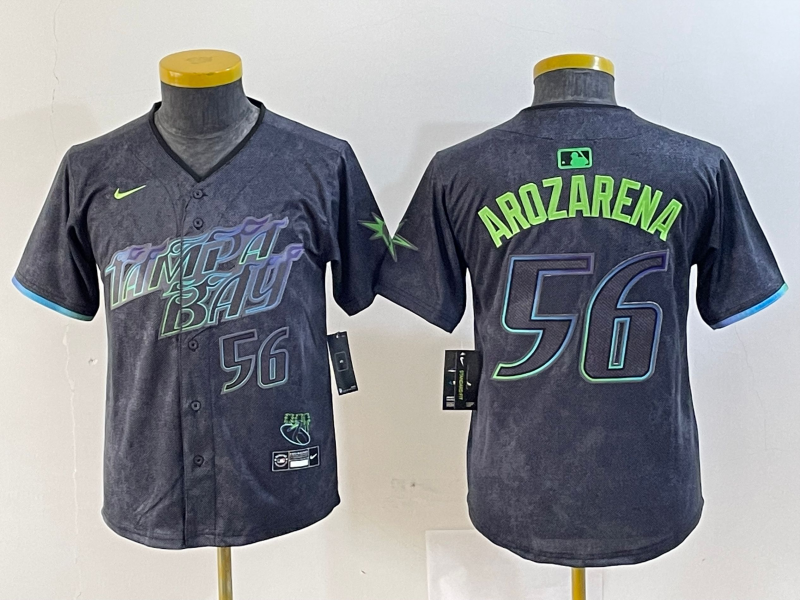 YOUTH Randy Arozarena Tampa Bay Rays Charcoal 2024 City Connect Player Jersey