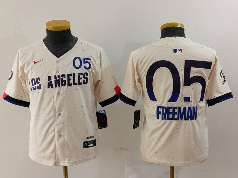 Youth Freddie Freeman Los Angeles Dodgers Cream 2024 City Connect Player Jersey