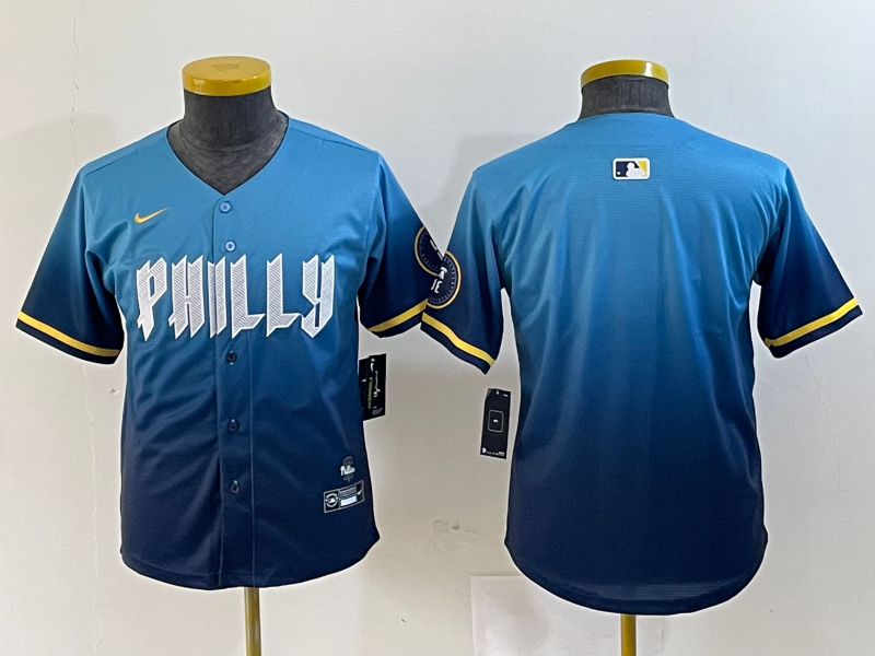 YOUTH Philadelphia Phillies Blue 2024 City Connect Jersey