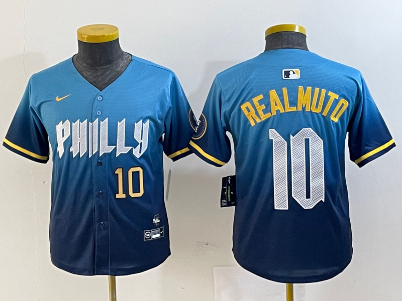 YOUTH J.T. Realmuto Philadelphia Phillies Blue 2024 City Connect Player Jersey