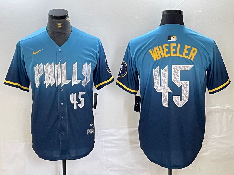 Men's Zack Wheeler Philadelphia Phillies Blue 2024 City Connect Player Jersey