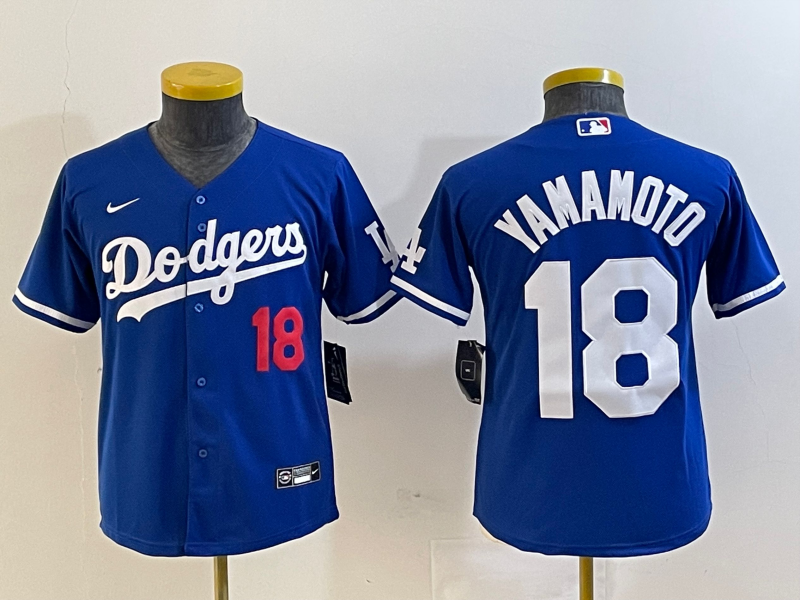 Youth Yoshinobu Yamamoto Los Angeles Dodgers Player Jersey
