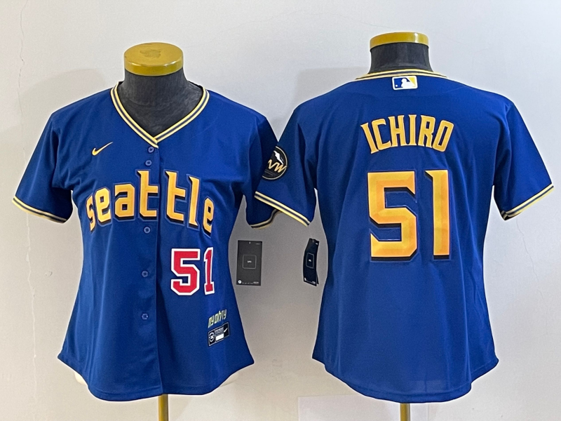 Women's Seattle Mariners Ichiro Suzuki Royal 2023 City Connect Replica Player Jersey