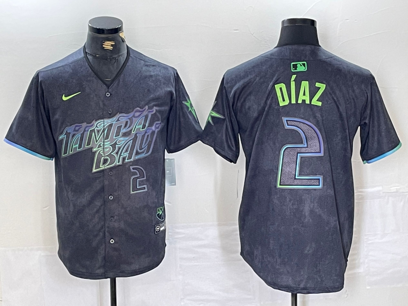 Men's YANDY DIAZ Tampa Bay Rays Charcoal 2024 City Connect Player Jersey