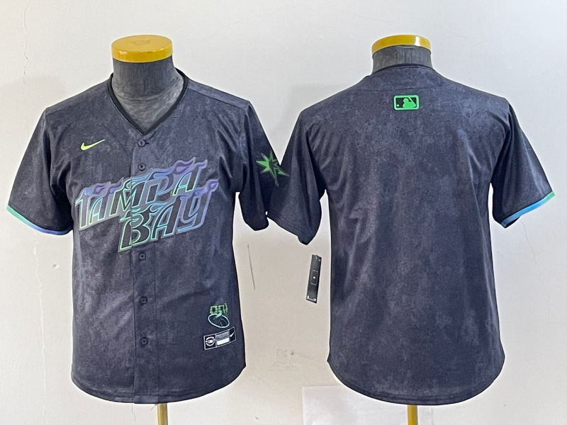 YOUTH Tampa Bay Rays Charcoal 2024 City Connect Jersey