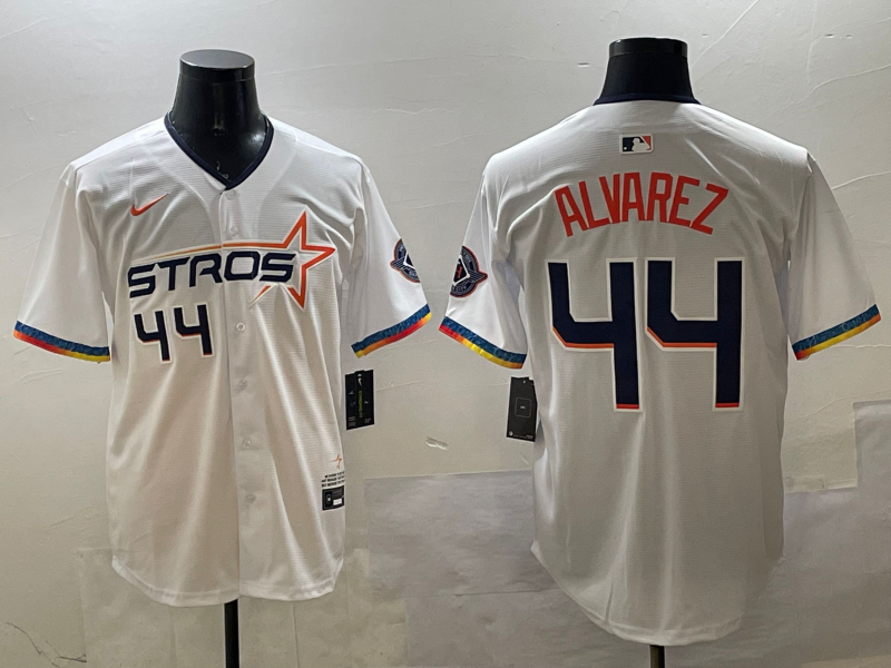 Men's Houston Astros Yordan Alvarez White 2025 City Connect Player Jersey